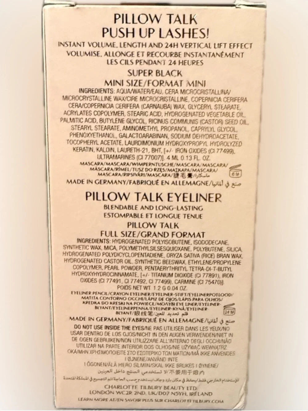 CHARLOTTE TILBURY Pillow Talk Dreamy Eye Duo/NIB
